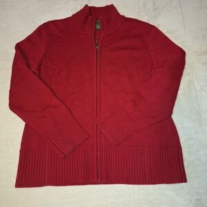 Orvis Heavy Knit Zip up Merino Wool Cardigan